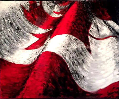 original oil painting Canadian Flag  
