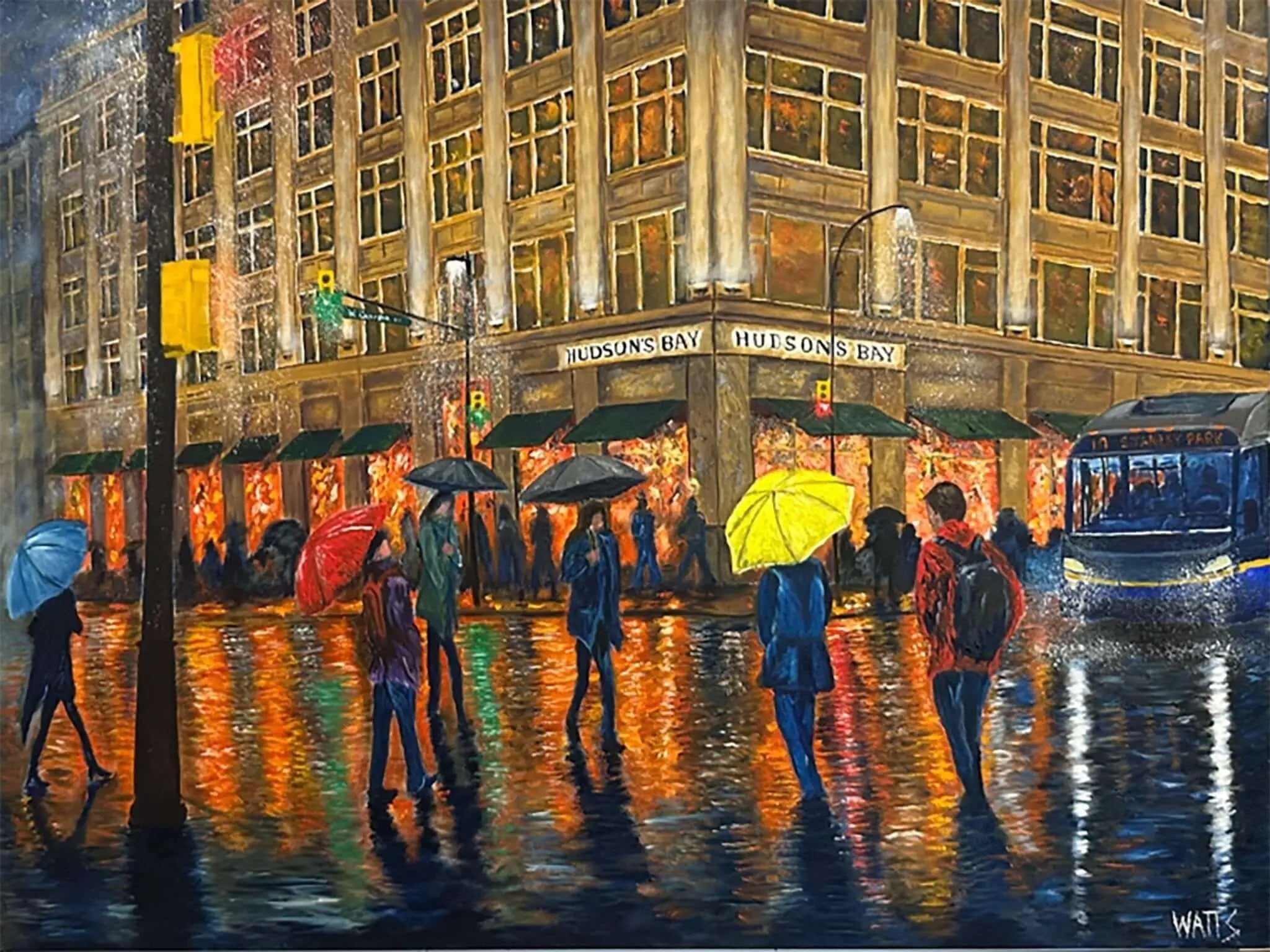 Original Painting "Vintage Hudson's Bay – Vancouver, BC" By Graham Watts (Watts Art Studios)